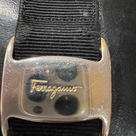 Salvatore Ferragamo Short Black Wallet Mini VARA leather compack bifold 4X4 COIN - Picture 6 of 9